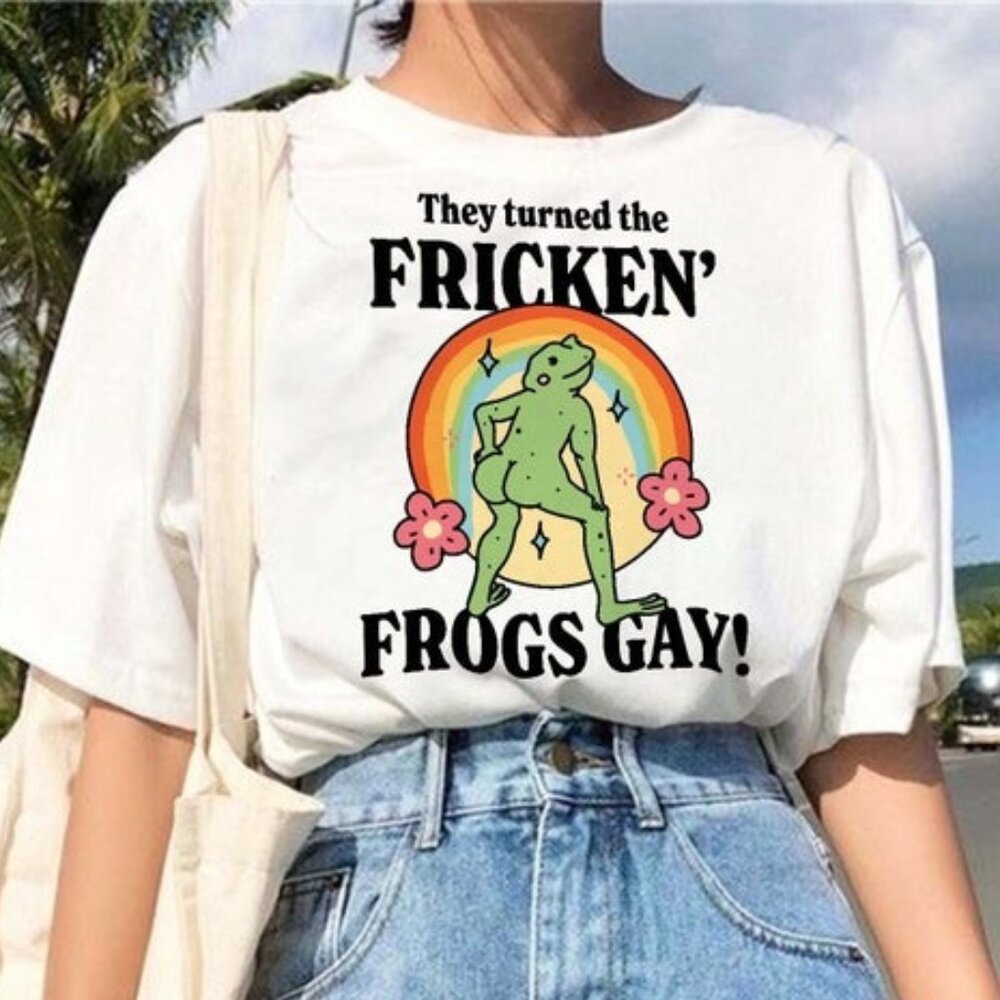 LGBQT Frog Shirt, They Turned The Frickin Frogs Gay Tee, Frog Meme Tee